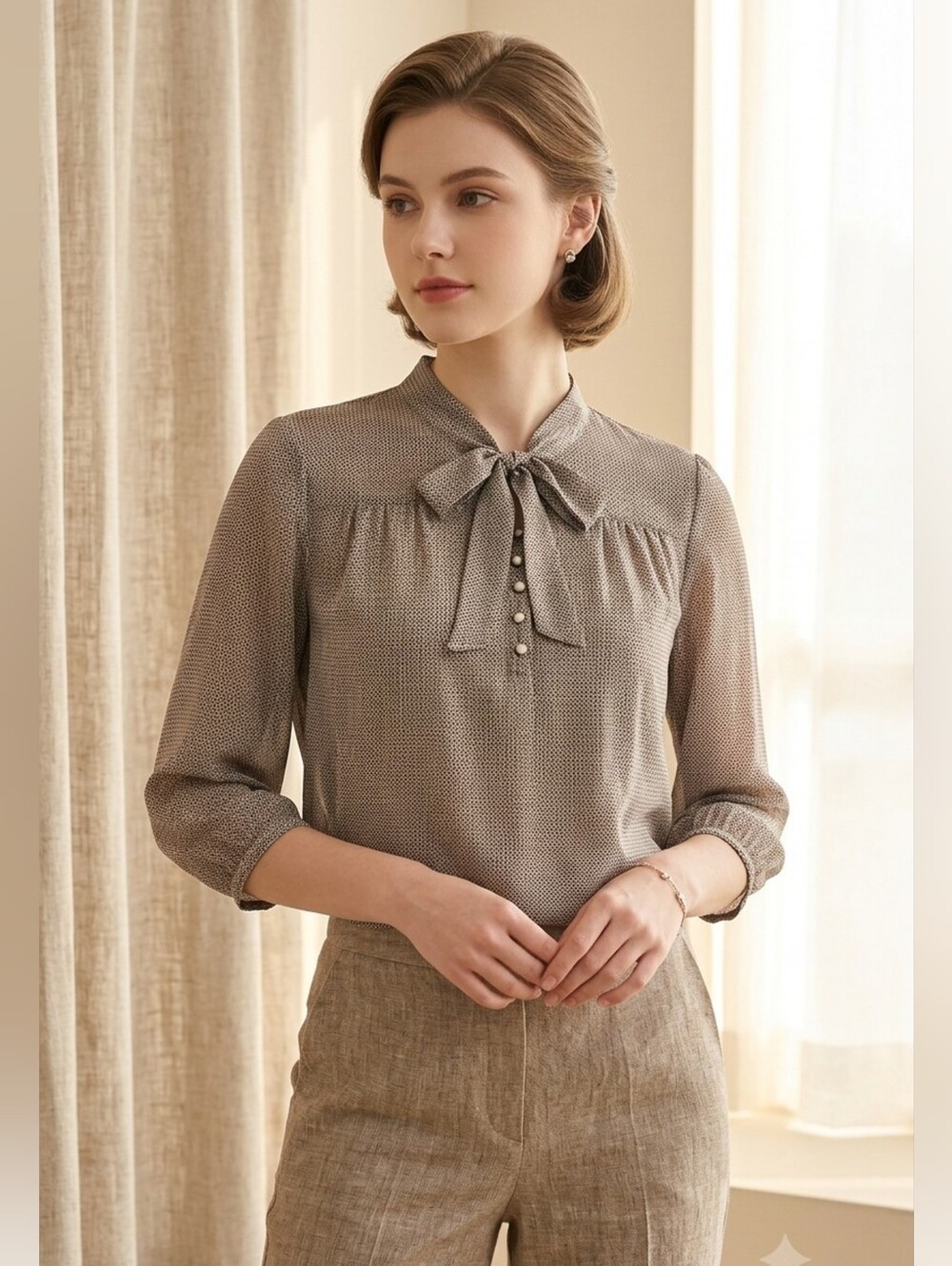 Elegant brown Annn Taylor Loft  Top  Size SP Petite